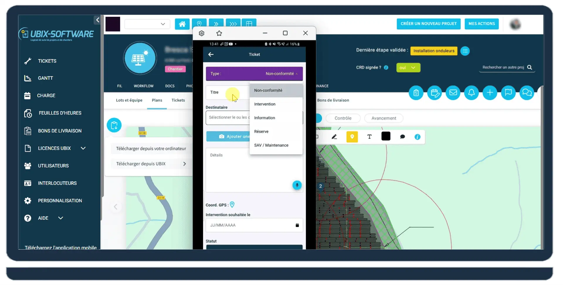 Logiciel UBIX-SOFTWARE — Outil collaboratif de gestion de projet et historisation des échanges